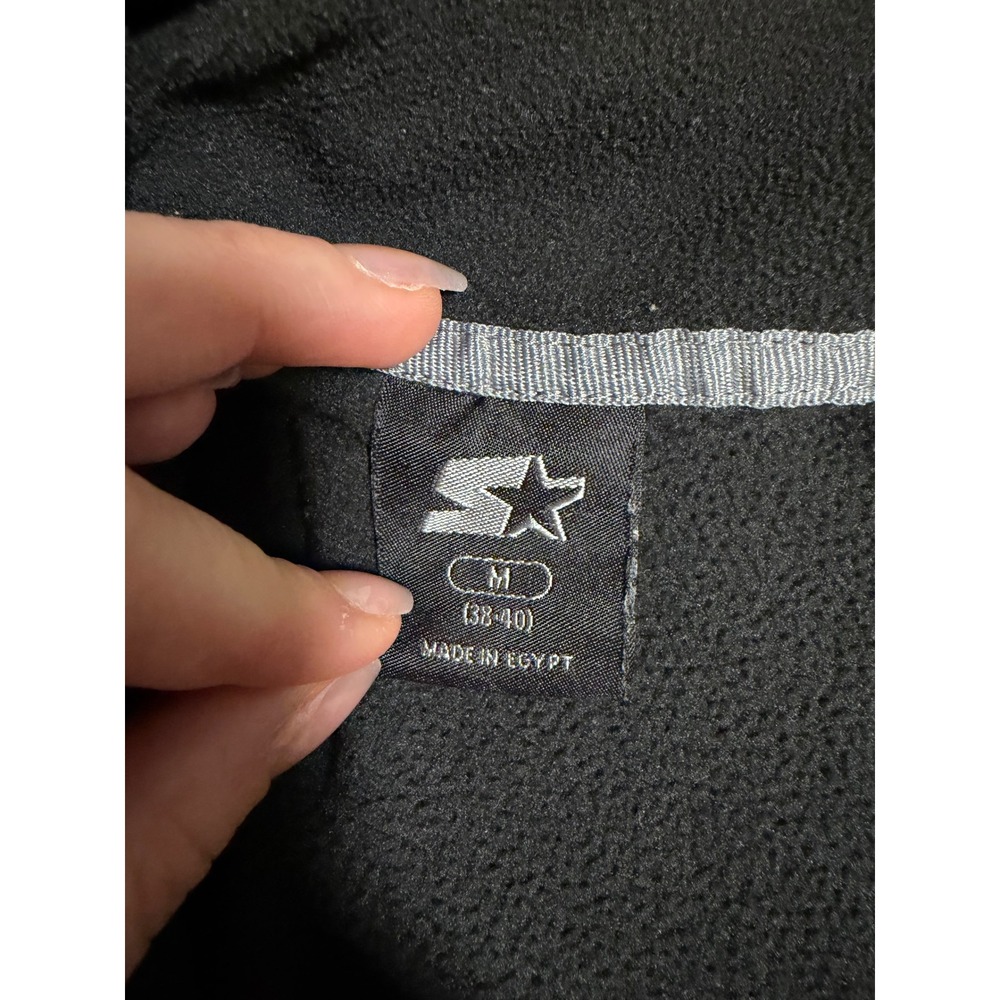 Starter Mens Fleece Full Zip Jacket Black Mock Neck Size M (38-40) - Picture 5 of 7